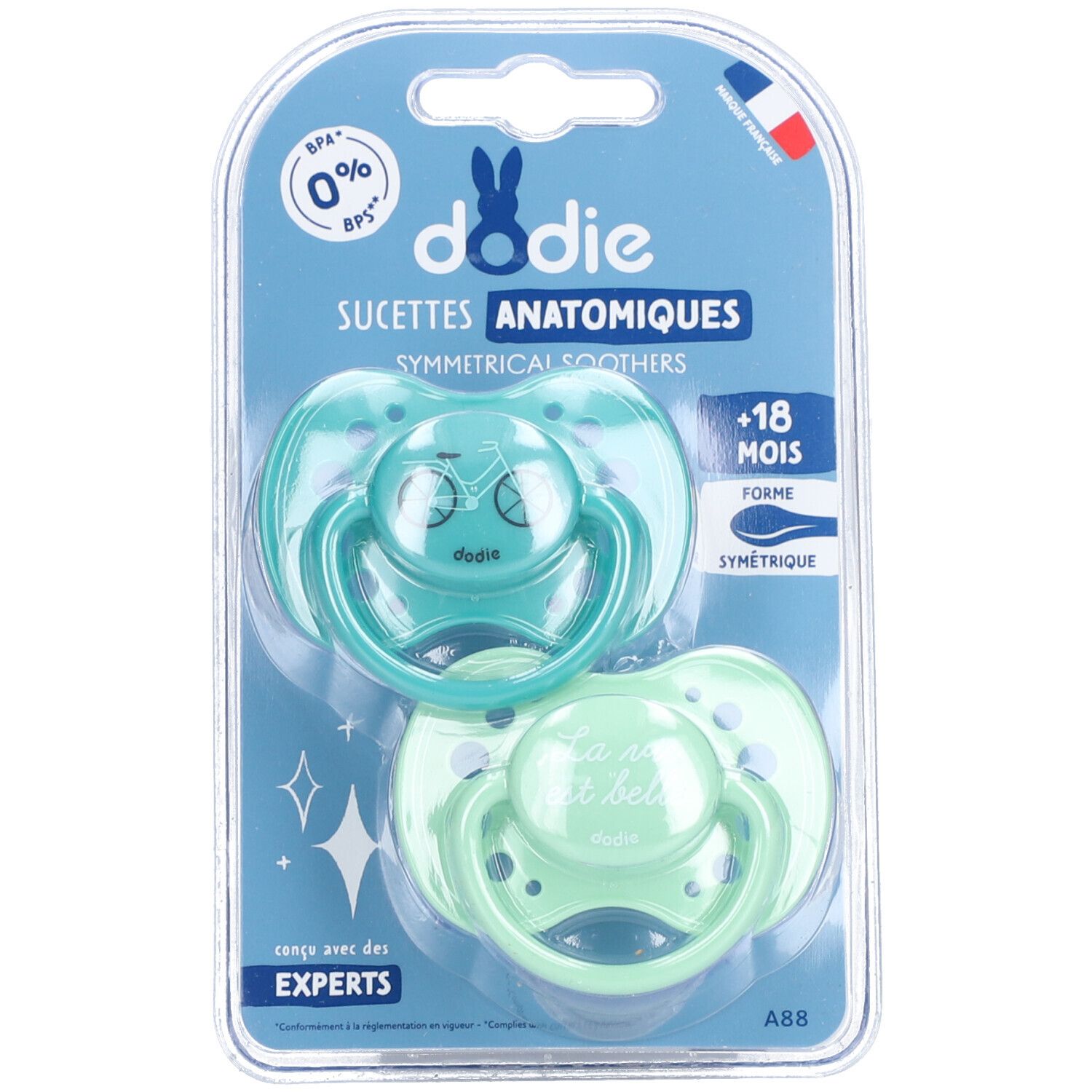 DODIE SUCETTE PHYSIOLOGIQUE DUO PAPA EST LE PLUS FORT ET COWBOY +18MOIS REF NP50/G