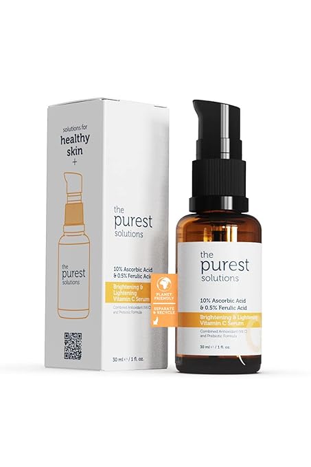 THE PUREST SOLUTIONS BRIGHTENING ET LIGHTENING VITAMIN C SERUM 10% ASCORBIC ACID ET FELURIC ACID 0.5 % ML