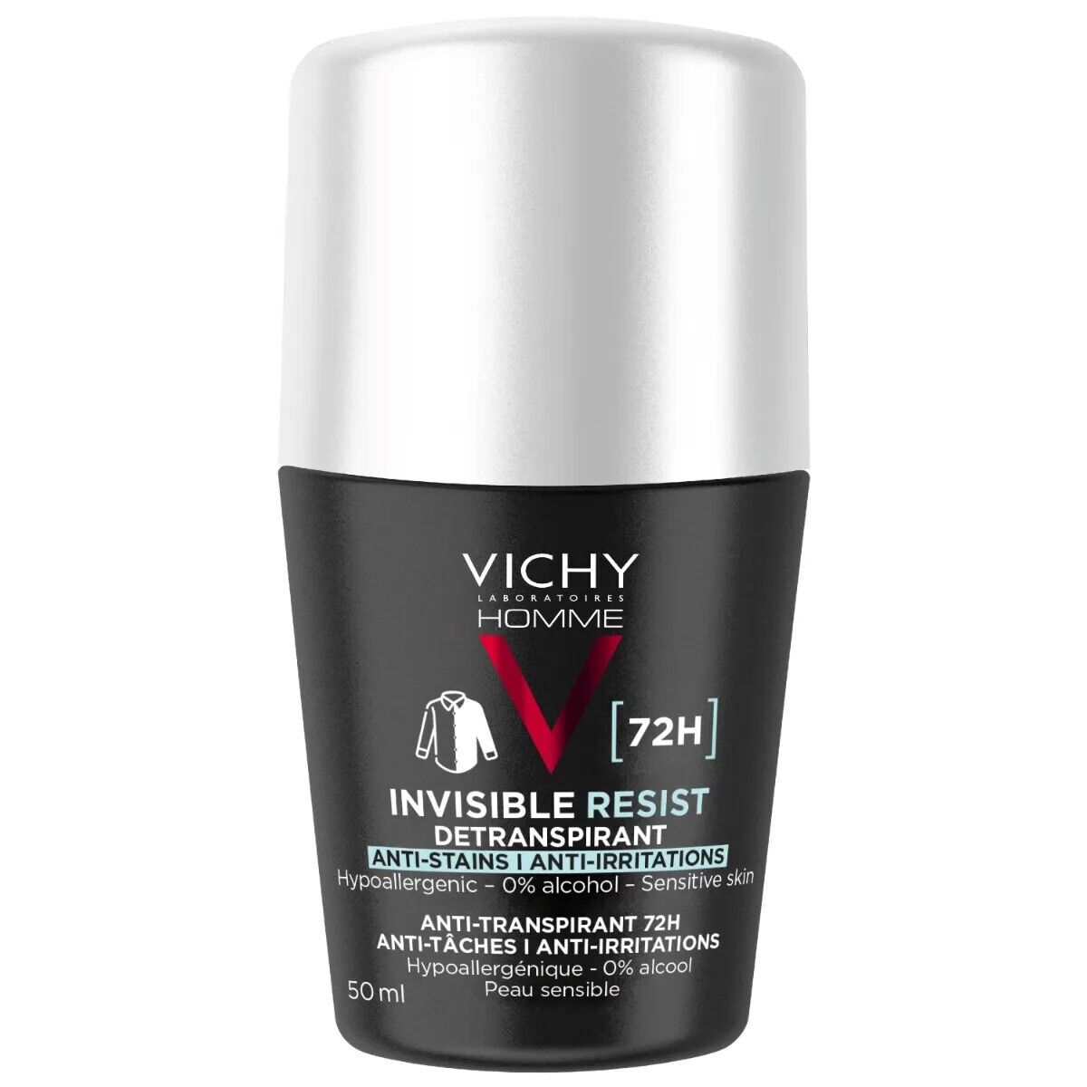 VICHY HOMME DEODORANT DETRANS RESIST 72H INVISIBLE 50ML