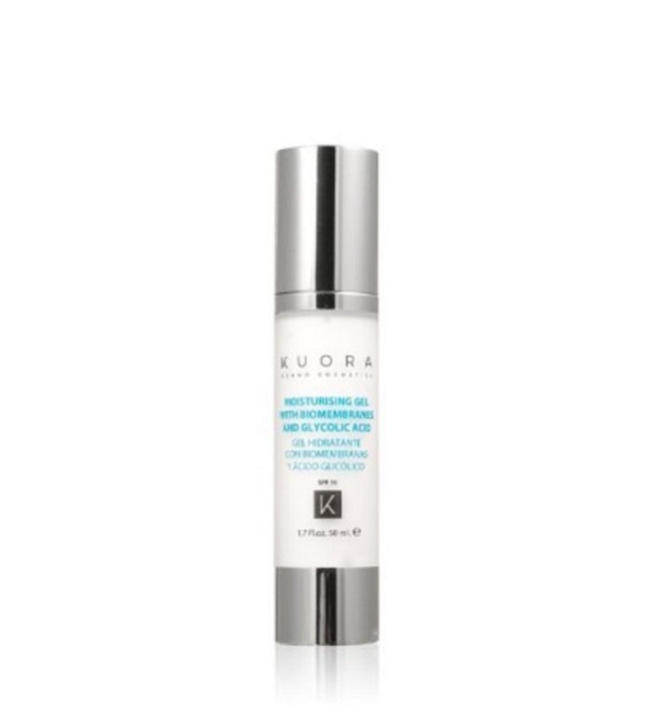 KUORA GEL HYDRATANT AVEC BIOMEMBRANES ET GLYCOLIQUE ACIDE SPF10 50ML