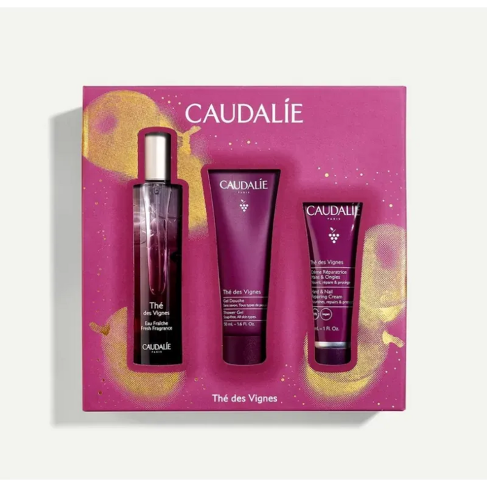 CAUDALIE PACK THE DES VIGNES EAU FRAICHE 50ML + GEL DOUCHE 50ML OFFERT + CREME REPARATRICE MAINS ET ONGLES 30ML OFFERT