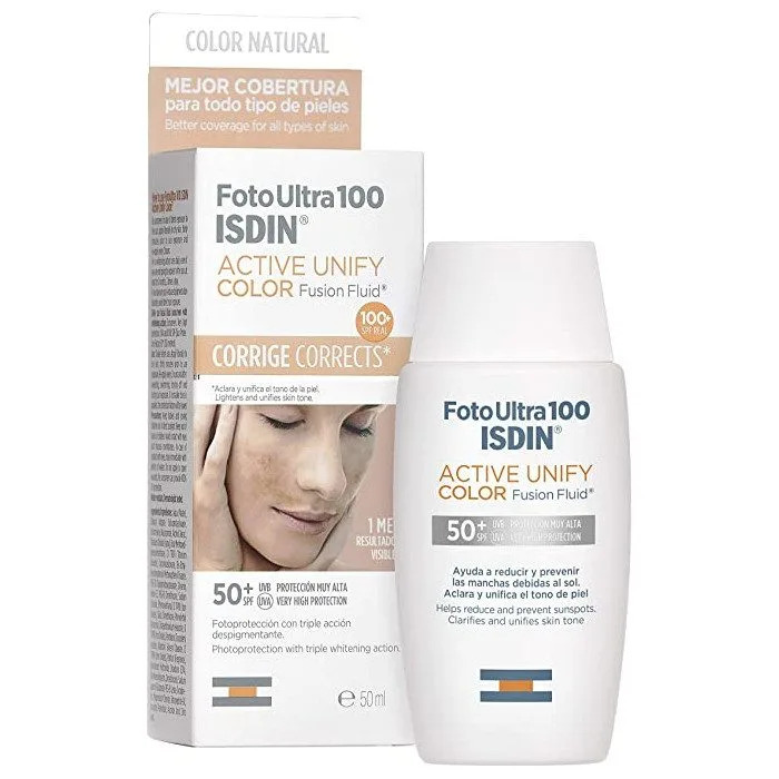 ISDIN FOTO ULTRA 100 ACTIVE UNIFY FUSION FLUID COLOR CORRIGE TEINTE SPF50 50ML