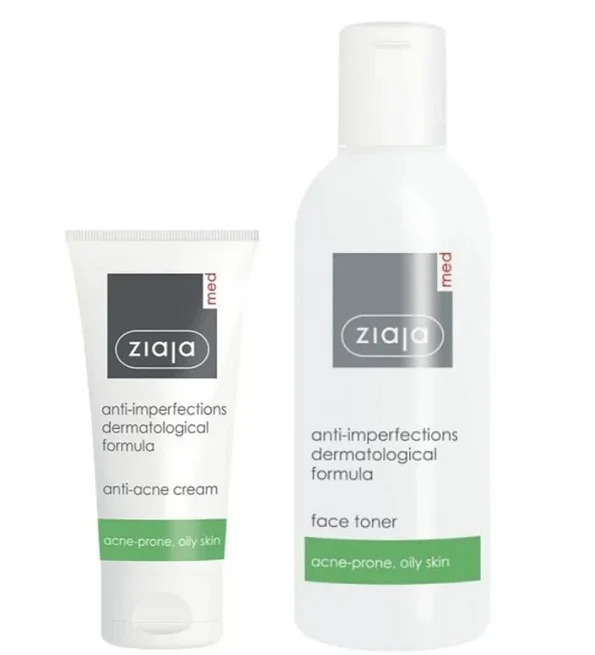 ZIAJA MED CREME ANTIBACTERIENNE ANTI-ACNE 50ML + TONER 200ML