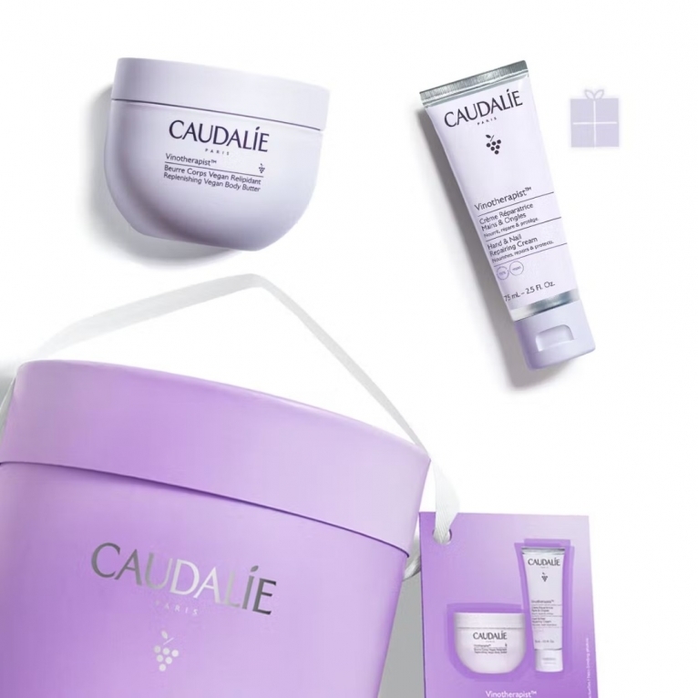 CAUDALIE PACK VINOTHERAPIST BEURRE CORPS VEGANRELIPIDANT 250ML + VINOTHERAPIST CREME REPARATRICE 75ML