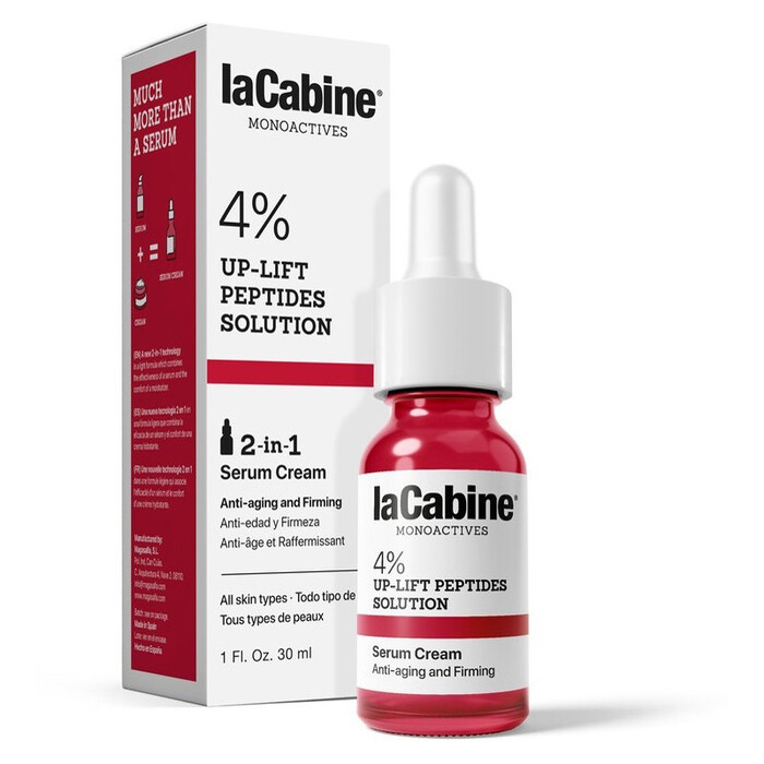 LACABINE 4% UP LIFT PEPTIDES SOLUTION 2IN1 SERUM CREAM 30ML