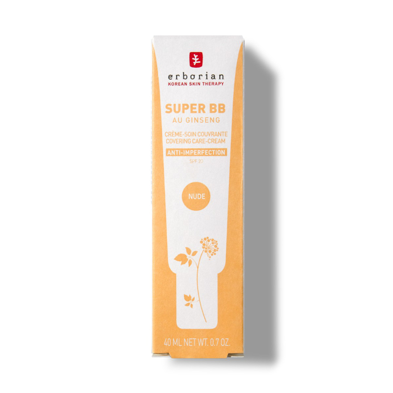ERBORIAN Super BB - BB crème couvrante anti-imperfections AU GINSENG CREME SOIN COUVRANTE SPF 20 NUDE 40 ML