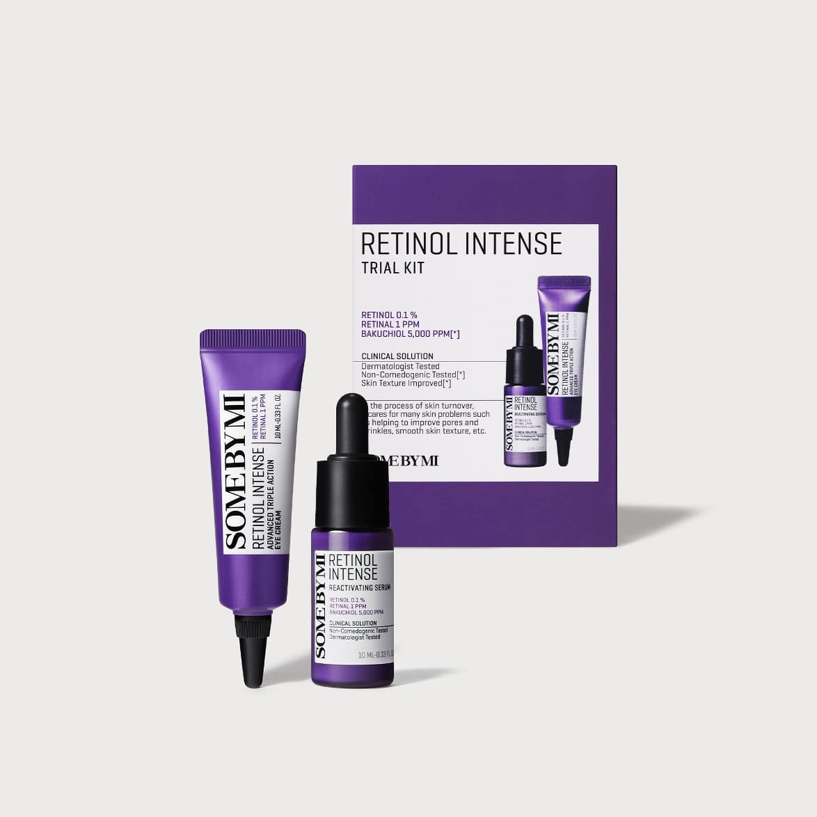 SOME BY MI RETINOL INTENSE TRIAL KIT ADVANCED TRIPLE ACTION EYE CREAM 10ML + REACTIVATING SERUM 10ML